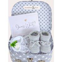 Bumbles & Boo Auntie & Uncle Pregnancy Reveal Keepsake Trunk in Grey