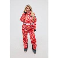 OOSC Shagadelic Baby Women's Shaped Ski Suit, Retro Swirl Print, Slim Fit | Size: XL