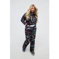 OOSC Catalina Wine Mixer Women's Ski Suit, Neon Print, Shaped Fit in Black | Size: Small