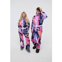 OOSC Women's Hotstepper Ski Suit Multicolor Print Slim Regular-Length Onepiece | Size: Small