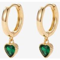 Uchi & Soto Women's Kokoro Green Heart Hoop Earrings | Size: Standard