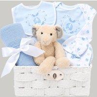 Bumbles & Boo Men's Elephant & Cotton Clothes New Baby Gift Basket in Blue