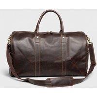 Touri Men's Genuine Leather Holdall Weekender in Dark Brown