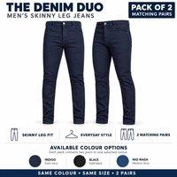 Smart Living Men's Men's Skinny Fit Stretch Denim Jeans - Pack of 2 in Indigo | Size: 34
