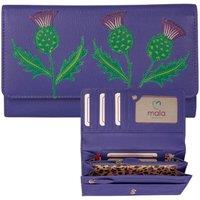 Mala leather Women's Hamilton Classic Scottish Thistle Design Matinee Purse in Purple