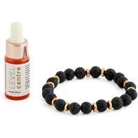 Smug Lava Bead Aromatherapy Bracelet with Essential Oil - Centre in Black