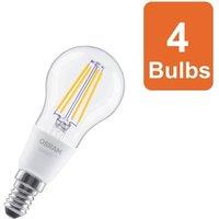 Osram Smart+ Matter E14 Filament Classic P40 Light Bulb Dimmable 4W 4 Pack in Clear