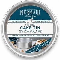 Chabrias Ltd Mermaid 9 Round Loose Base Cake Tin Anodised Aluminium UK Made in Silver