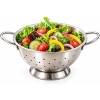 Chabrias Ltd Stainless Steel Colander 24cm Heavy Duty Pasta & Vegetable Strainer in Silver