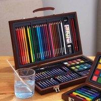 Bourne & Hollins 92-Piece Art Set, H22.7cm x L36.7cm in Brown