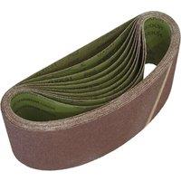 Loops 10 PACK - 100mm x 610mm Sanding Belts - 60 Grit Aluminium Oxide Cloth Backed Set