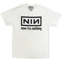 Rock Off officially Licensed Products Nine Inch Nails Now Im Nothing T-Shirt in White | Size: Small