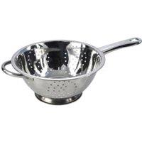 Pendeford Polished Deep Long Handled Colander in Metallic Silver