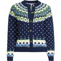 Lands' End Women's Plus Lofty Fair Isle Cardigan in Navy | Size: 1X