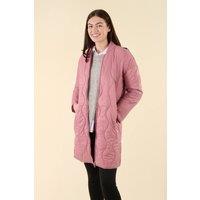 Harvey & Jones Women's Water Resistant Longline Onion Quilted Jacket in Pink | Size: 14