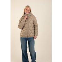 Harvey & Jones Women's Lightweight Water Resistant Quilted Jacket in Stone | Size: 10