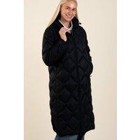Harvey & Jones Women's Lightweight Water Resistant Longline Quilted Jacket in Black | Size: 12