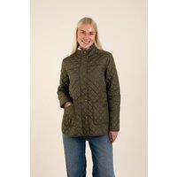 Harvey & Jones Women's Water Resistant Mini Diamond Quilted Jacket in Green | Size: 18