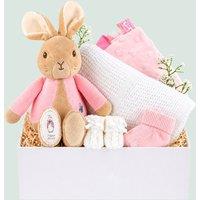 Bumbles & Boo Women's Flopsy Bunny & Cotton Blanket New Baby Gift Box in Pink