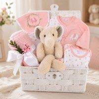 Bumbles & Boo Women's Elephant & Pink Blanket New Baby Gift Hamper