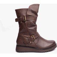 Heavenly Feet Women's HANNAH4 Mid Calf Side Zip Boots in Chocolate | Size: 8