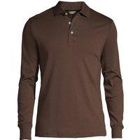 Lands' End Men's Long Sleeve Supima Polo Shirt, Traditional Fit in Dark Brown | Size: 2XL