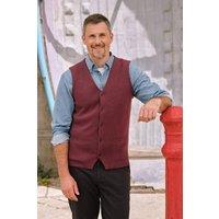 WoolOvers Men's Cotton Cashmere Waistcoat in Red | Size: Large