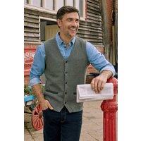 WoolOvers Men's Cotton Cashmere Waistcoat in Green | Size: XL
