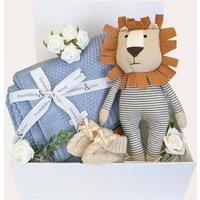 Bumbles & Boo Men's Lion & Dusky Blue Blanket Baby Boy Gift Box