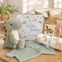Bumbles & Boo Men's Crinkle Dinosaur New Baby Gift Bag in Green