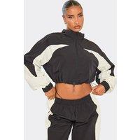 EGO Women's Long Sleeve Zip Cropped Jacket in Black | Size: 12