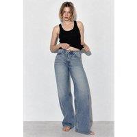 Hiccup Women's High Waist Wide Leg Jeans in Light Blue | Size: XL