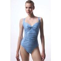 Penti Women's Women Ruched Swimsuit in Mid Blue | Size: 3XL