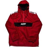 Zukie QUARTER ZIP PULLOVER WINDBREAKER JACKET in Red | Size: Small