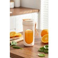 Living and Home 450ML Portable Personal Blender with 12-Leaf Stainless Steel Blade Wireless Charging Electric Juicer Cup in Warm White