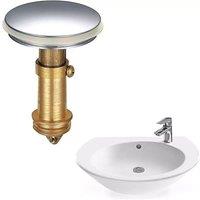 YnysTec 38mm Chrome Pop Up Sink Plug Basin Waste Click Clack Push Drain in Silver