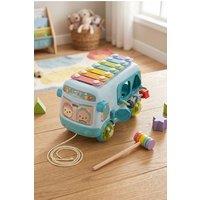Living and Home Piano School Bus Hand Eye Coordinated Development Toy in Blue