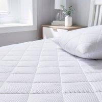 The Fine Bedding Company Breathe Moisture Wicking Mattress Protector in White | Size: Single