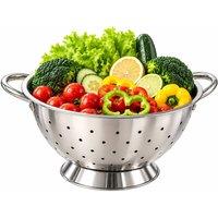Chabrias Ltd Stainless Steel Colander 29cm Heavy Duty Pasta & Vegetable Strainer in Silver