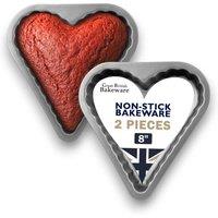 Chabrias Ltd Samuel Groves 8 Heart Shaped Non-Stick Cake Tins 2 Pack UK Made in Grey