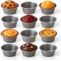 Chabrias Ltd Samuel Groves 12 Pack Non-Stick Muffin & Cupcake Baking Cups UK Made in Grey