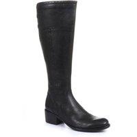 Jones Bootmaker Women's Rachel Medium Calf Fit Leather Rider Boots in Black | Size: 4
