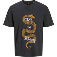 Jack & Jones Men's Serve The Servants Nirvana T-Shirt in Black | Size: XL