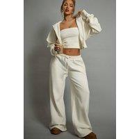EGO Women's Wide Leg Joggers in Cream | Size: 8