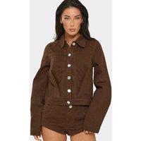 EGO Women's Long Sleeve Denim Jacket in Brown | Size: 8