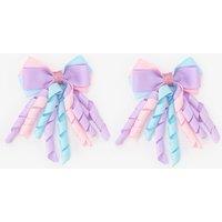 Penti Women's Curly Ribbon Bow Hair Clip Set