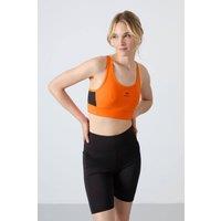 Tommy Life Women's Fitted Sleeveless Crop Sports Top in Orange | Size: XL