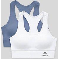 Tommy Life Women's Fitted Sleeveless Crop Sports Top in White | Size: Large