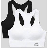 Tommy Life Women's Fitted Sleeveless Crop Sports Top in Black | Size: XL