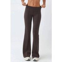 Busem Women's Ribbed Elastic Flare Pants in Light Brown | Size: Small